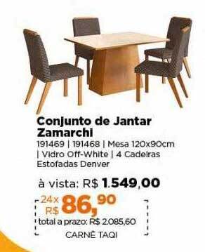 Lojas TaQi Conjunto de jantar zamarchi oferta