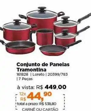 Lojas TaQi Conjunto de panelas tramontina oferta