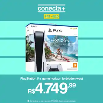 Lojas Americanas PlayStation 5 + game horizon forbidden west oferta