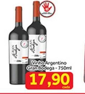 Shibata Supermercados Vinho Argentino Gran Bodega tipos 750ml oferta