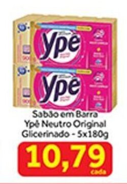 Sabao em Barra Ype Neutro Original Glicerinado 5x180g