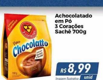 Hiper Moreira Achocolatado em pó 3 corações oferta