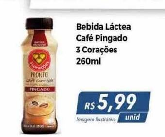 Hiper Moreira Bebida láctea café pingado 3 corações oferta