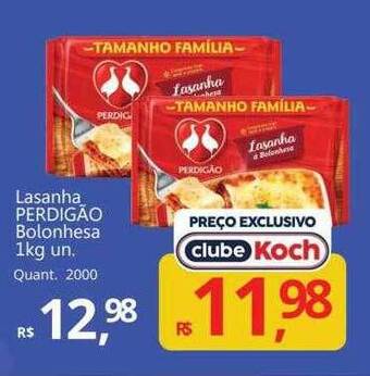 Supermercados Koch Lasanha perdigão bolonhesa oferta