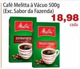 Café melitta à vácuo exc. sabor da fazenda