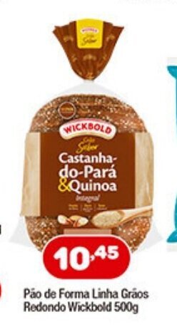 Costazul Supermercados Pao de Forma Linha Graos Redondo Wickbold 500g oferta