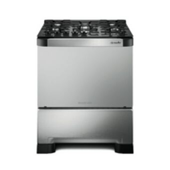 Novo Mundo Fogão decorato vetro, mueller, 5 bocas, gás, mesa de vidro, inox - 601230053 oferta
