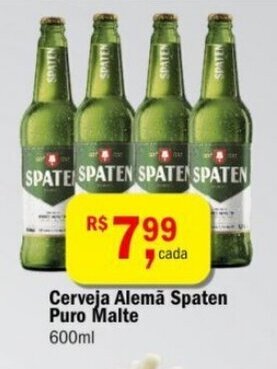 Ultrabox Cerveja Alema Spaten Puro Malte 600ml oferta