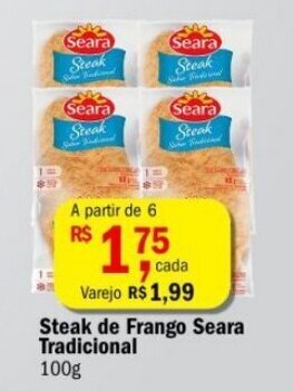 Ultrabox Steak de frango Seara Tradicional 100g oferta