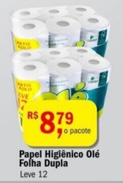 Ultrabox Papel Higiénico Ole Folha Dupla leve 12 oferta