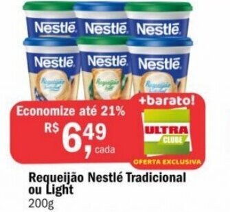 Ultrabox Requeijao Nestle tradicional ou light 200g oferta