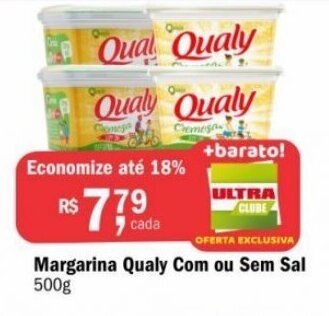 Ultrabox Margarina Qualy com ou sem Sal 500g oferta