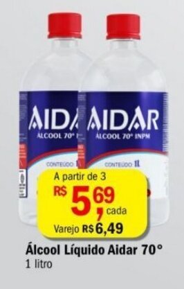 Ultrabox Alcool Liquido Aidar 70 1L oferta