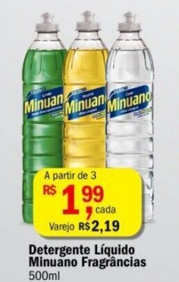 Detergente Liquido Minuano fragrancias 500ml