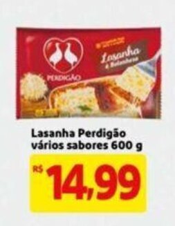 Extra Supermercado Lasanha Perdigao varios sabores 600g oferta