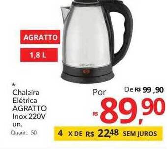 Supermercados Koch Chaleira elétrica agratto inox 220v oferta