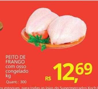 Supermercados Koch Peito de frango com osso congelado kg oferta