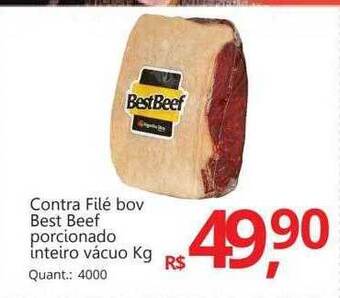 Supermercados Koch Contra filé bov best beef porcionado inteiro vácuo kg oferta