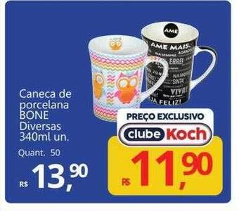 Caneca de porcelana bone diversas