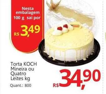 Supermercados Koch Torta koch mineira ou quatro leites kg oferta