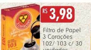 Epa Filtro de papel 3 corações 102 103 oferta