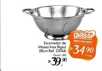 Giassi Supermercados Escorredor de massa inox bigsul 28cm oferta