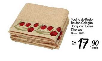 Giassi Supermercados Toalha de rosto bouton coleção jacquard cores diversas oferta