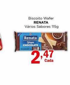 Supermercados Mundial Biscoito wafer renata vários sabores oferta