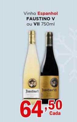 Supermercados Mundial Vinho espanhol faustino v ou vii oferta