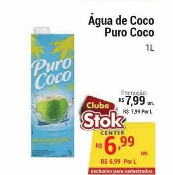 Stok Center Água de coco puro coco oferta