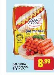 Ayumi Supermercados Salsicha de frango alliz kg oferta
