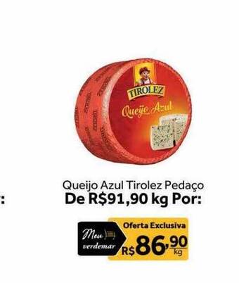 Verdemar Supermercado Queijo azul tirolez pedaço oferta