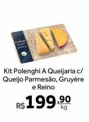 Kit polenghi a queijaria c queijo parmesão gruyère e reino