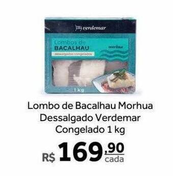 Verdemar Supermercado Lombo de bacalhau morhua dessalgado verdemar congelado oferta