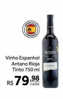 Verdemar Supermercado Vinho espanhol antano rioja tinto oferta
