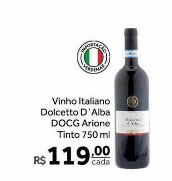 Verdemar Supermercado Vinho italiano dolcetto d'alba docg arione tinto oferta