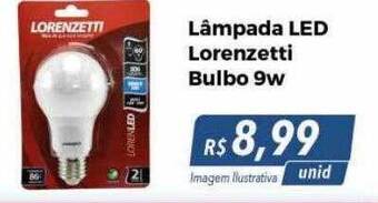 Hiper Moreira Lâmpada led lorenzetti bulbo 9w oferta