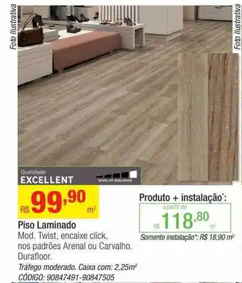 Leroy Merlin Piso laminado mod. twist encaixe click durafloor oferta