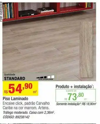 Leroy Merlin Piso laminado encaix click padrão carvalho artens oferta