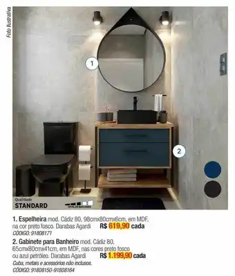 Leroy Merlin Espelheira mod. cádiz 80 gabinete para banheiro mod. cádiz darabas agardi oferta