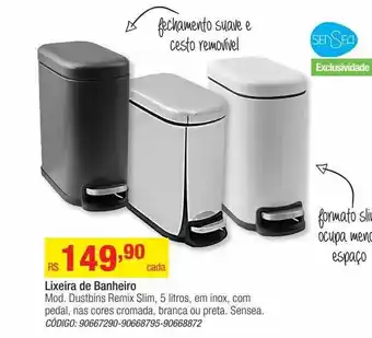 Lixeira de banheiro mod. dustbins remix slim sensea