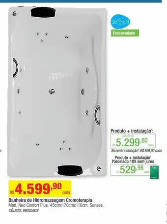 Leroy Merlin Banheira de hidromassagem cromoterapia mod. neo confort plus sensea oferta