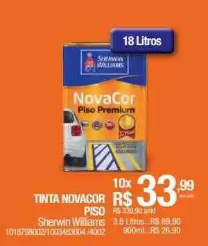 Tinta novacor piso sherwin williams
