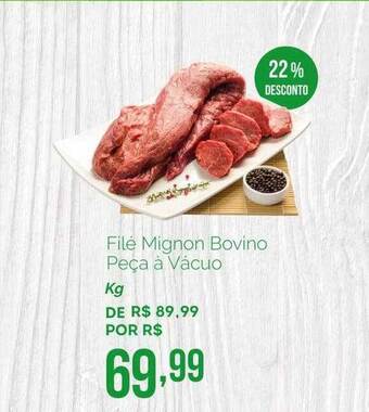 Oba Hortifruti Filé mignon bovino peça à vácuo 22% desconto oferta