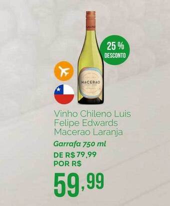 Vinho chileno luis felipe edwards macerao laranja 25% desconto