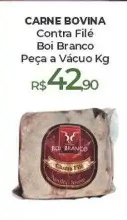 Peg Pese Carne bovina contra filé boi branco peça a vacuo kg oferta