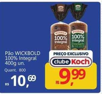Supermercados Koch Pão wickbold 100% integral oferta
