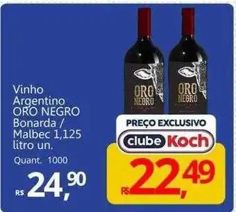 Supermercados Koch Vinho argentino bonarda - malbec oferta