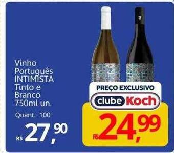 Supermercados Koch Vinho português intimista tinto e branco oferta