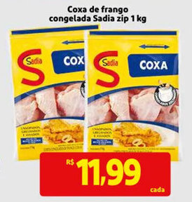 Mercado Extra Coxa de Frango Congelada Sadia zip 1kg oferta